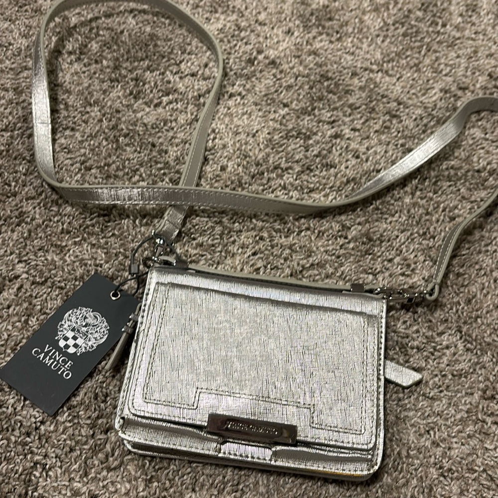 Metallic silver Vince Camuto purse